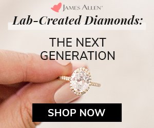 James Allen lab created diamond engagement ring on hand - best value for money